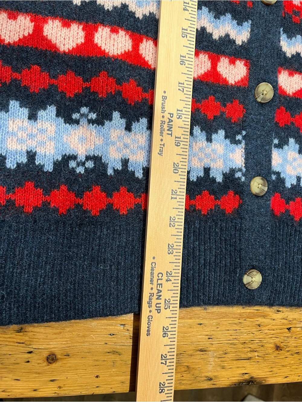 Lucky Brand Navy Fair Isle Button-Front Cardigan with Red and Light Blue NWT - Picture 10 of 11